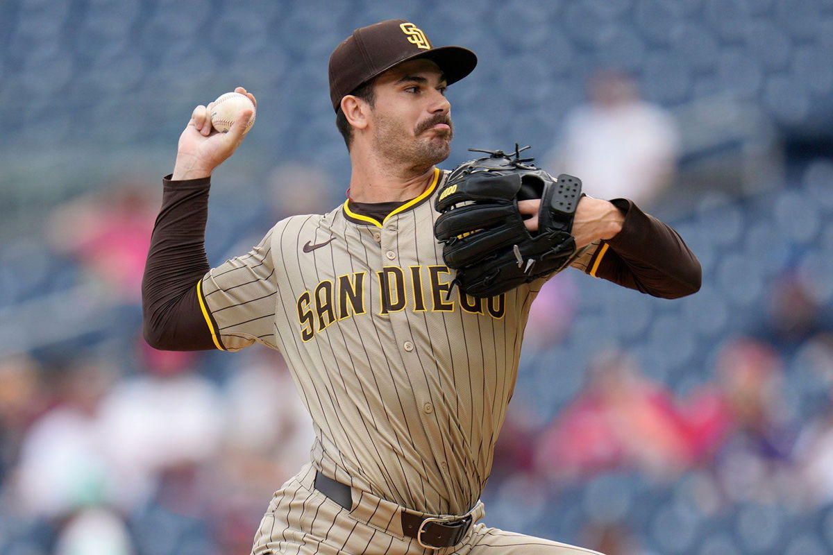 <i>Jess Rapfogel/Getty Images via CNN Newsource</i><br/>Dylan Cease of the San Diego Padres pitches to the Washington Nationals during the first inning at Nationals Park on July 25