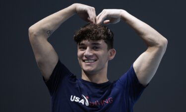 Tyler Downs poses during the World Aquatics Diving World Cup 2024 in April in Xi An