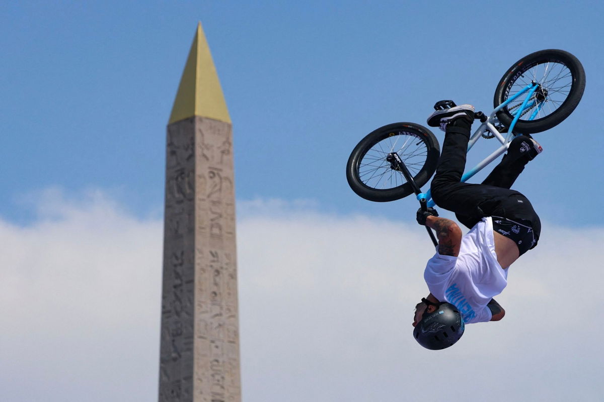 <i>EMMANUEL DUNAND/AFP/AFP via Getty Images via CNN Newsource</i><br/>José Torres Gil won BMX park freestyle gold at the Paris Olympics.