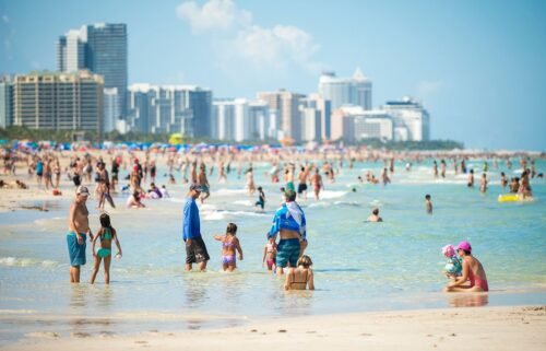 Crowds flock to the sea and sand of South Beach in Miami. Florida is No. 5 in drowning deaths per 100