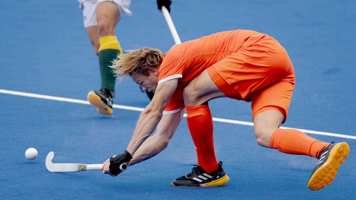 Jip Janssen of Holland during the Olympic Games match between Holland v South Africa at the Stade Olympique Yves du Manoir on July 27