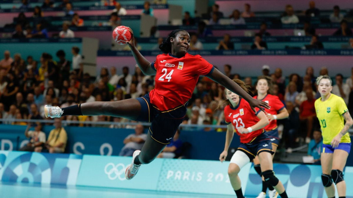 Handball athlete competes in pool play