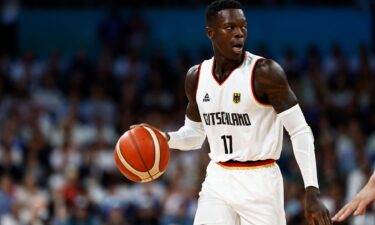 Dennis Schroder dribbles against Japan