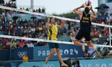 Jonatan Hellvig competing against Australia