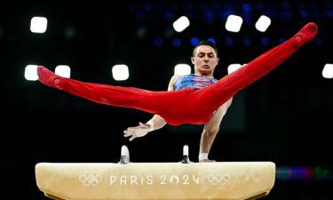 Paul Juda performs on pommel horse