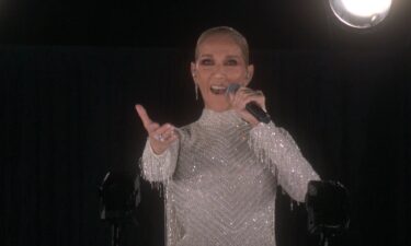 Celine Dion performs during Opening Ceremony at Paris Olympic Games