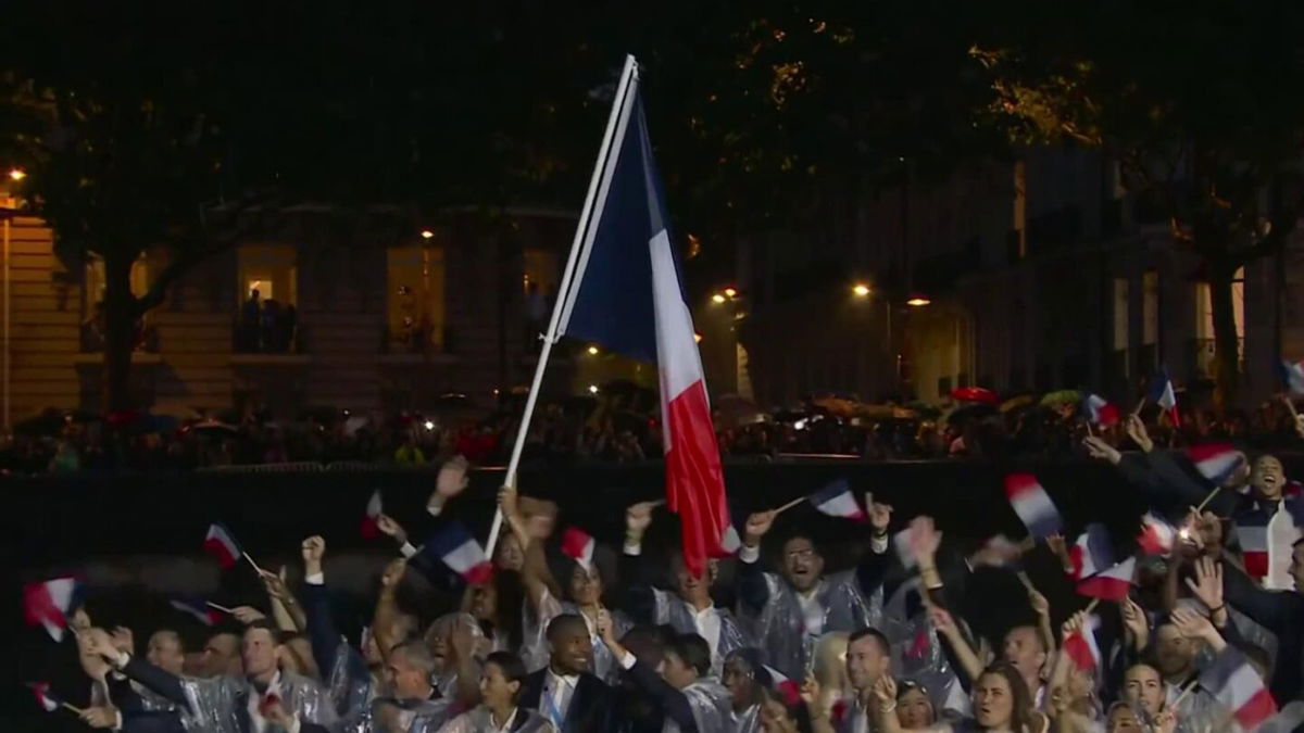 Team France arrives at Opening Ceremony