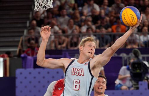 Canyon Barry secures a rebound vs. Poland