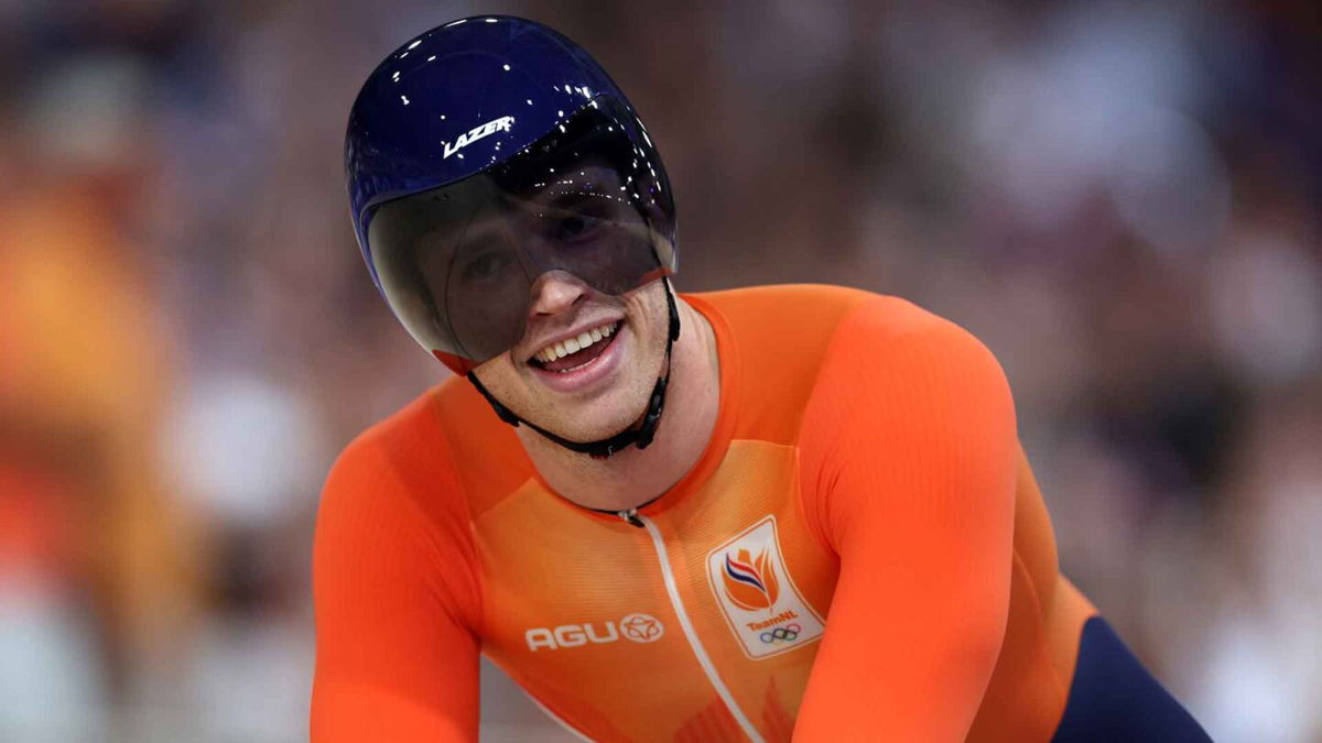 Harrie Lavreysen defends men's individual sprint gold.