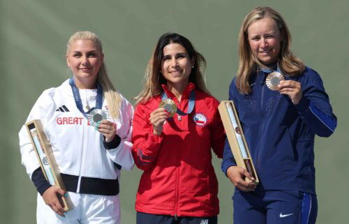 Austen Smith poses with her bronze medal.