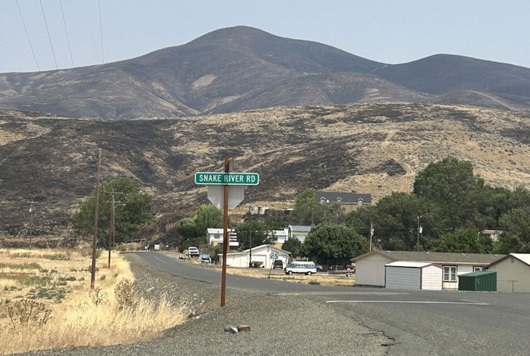 Charred hills in a contained portion of the Durkee Fire in Baker County.