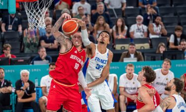 France vs. Germany men's basketball teams playing