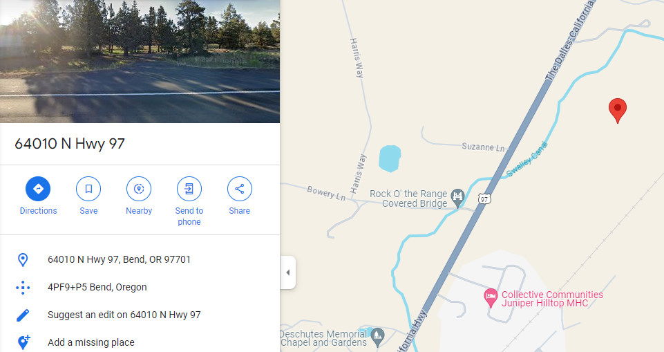 Google Maps shows the location investigators determined had a homeless camp where a cooking fire sparked the Mile Marker 132 Fire last Friday