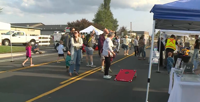 Community members enjoy games at Bend's 2024 CityFest Thursday evening.