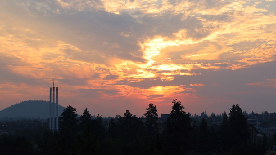 A smoky Bend sunrise Thursday morning.