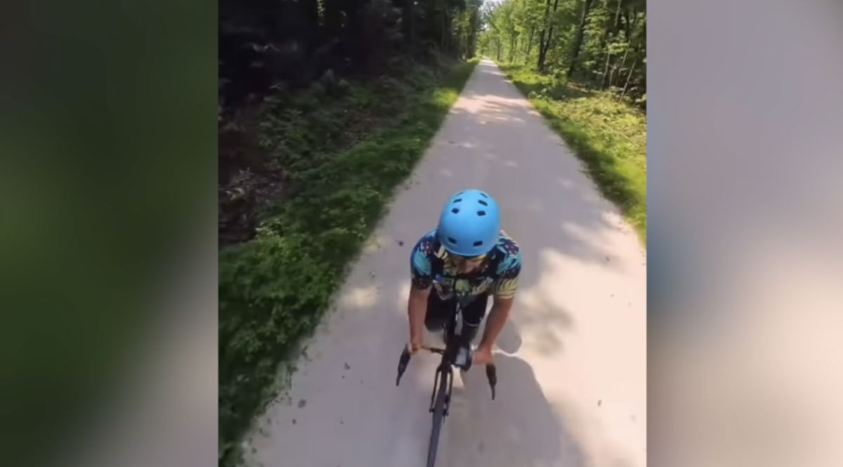 <i>WXYZ via CNN Newsource</i><br/>Colin McConnell is riding his bicycle from Detroit to Chicago and back to raise money and awareness for Special Olympics Michigan in support of a friend.