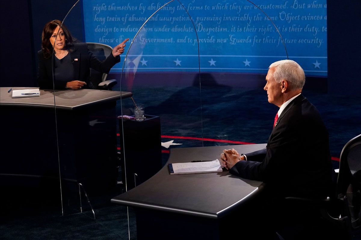 <i>Morry Gash/Pool/Getty Images/File via CNN Newsource</i><br/>Vice President Kamala Harris -- here debating Mike Pence in 2020 -- has spoken frequently about the pronunciation of her name.