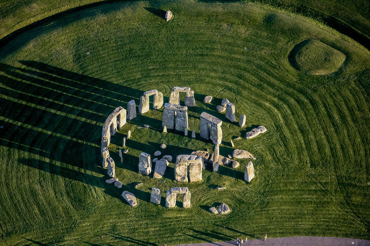 <i>David Goddard/Getty Images via CNN Newsource</i><br/>An aerial photograph showcases the Neolithic monument Stonehenge on the Salisburty Plain in England.