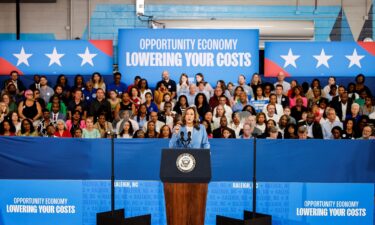 US Vice President and Democratic presidential candidate Kamala Harris speaks at an event at the Hendrick Center for Automotive Excellence in Raleigh