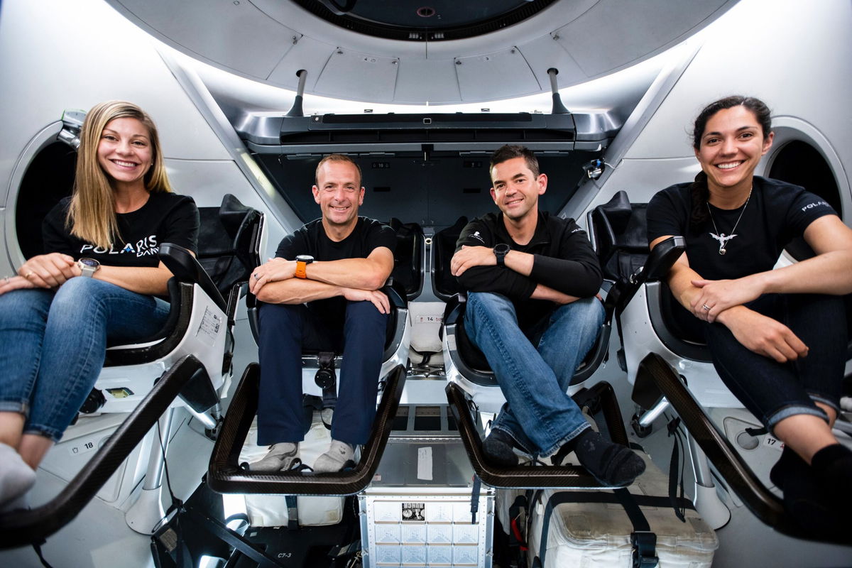 <i>SpaceX via CNN Newsource</i><br/>Polaris Dawn crew members — including