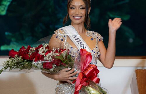 Miss Hawaii 2023 Savannah Gankiewicz at her Miss USA coronation in Honolulu. She filled the role after Voigt resigned.