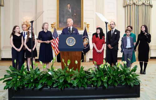 President Joe Biden delivers remarks on a prisoner swap with Russia from the White House on August 1.