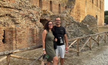 Skyler and Giuseppe at the Scolacium Archaeological Park in Calabria