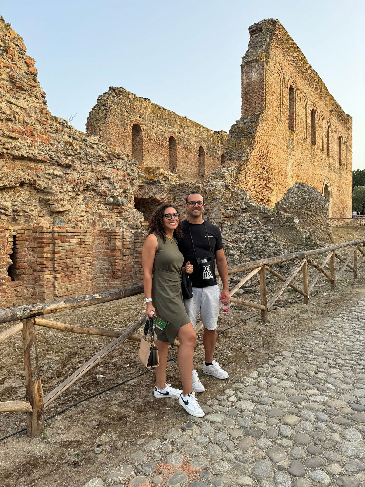 <i>Skyler Mapes and Giuseppe Morisani via CNN Newsource</i><br/>Skyler and Giuseppe at the Scolacium Archaeological Park in Calabria