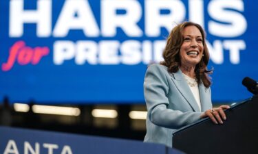 Vice President Kamala Harris speaks at a campaign rally in Atlanta on July 30. Harris has won enough votes from Democratic delegates to win the party’s nomination for president