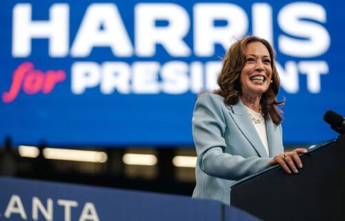 Vice President Kamala Harris speaks at a campaign rally in Atlanta on July 30. Harris has won enough votes from Democratic delegates to win the party’s nomination for president