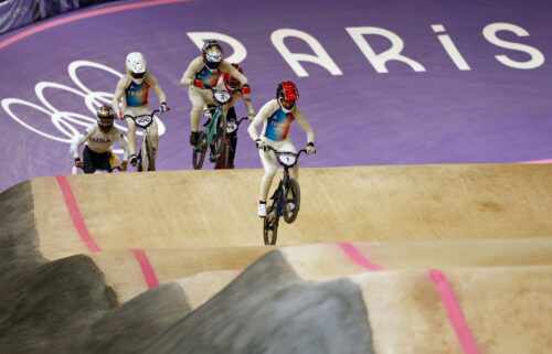 The French trio lead the men's BMX race.
