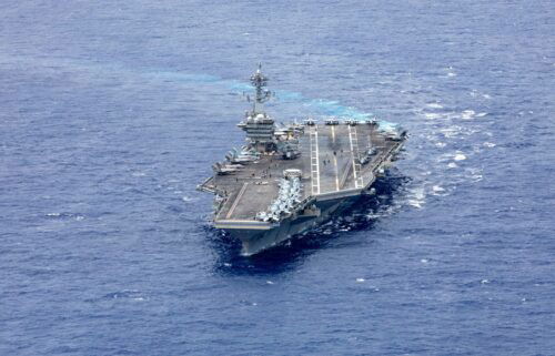 Nimitz-class aircraft carrier USS Abraham Lincoln (CVN 72) sails the Pacific Ocean.