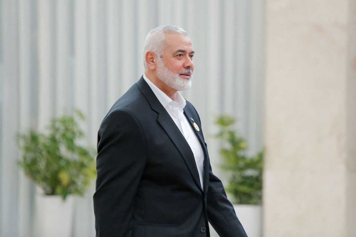 <i>Saman/Middle East Images/AFP/Getty Images via CNN Newsource</i><br/>Hamas political leader Ismail Haniyeh