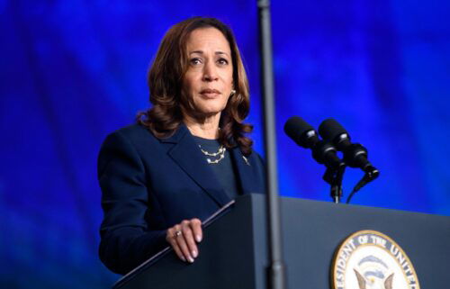 Vice President Kamala Harris speaks at a gathering of the Sigma Gamma Rho sorority in Houston on July 31.