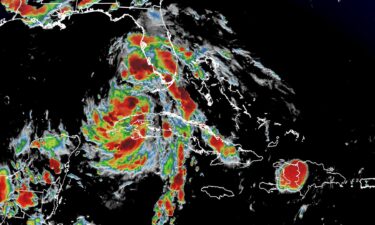 Tropical Storm Debby moves through the Gulf of Mexico.