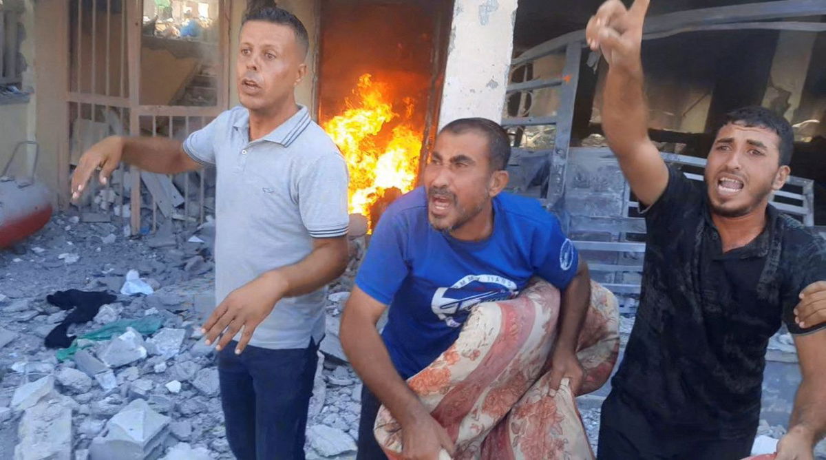 <i>Mahmoud Issa/Reuters via CNN Newsource</i><br/>At least 30 people were killed in an Israeli strike on two schools sheltering displaced people in Gaza.