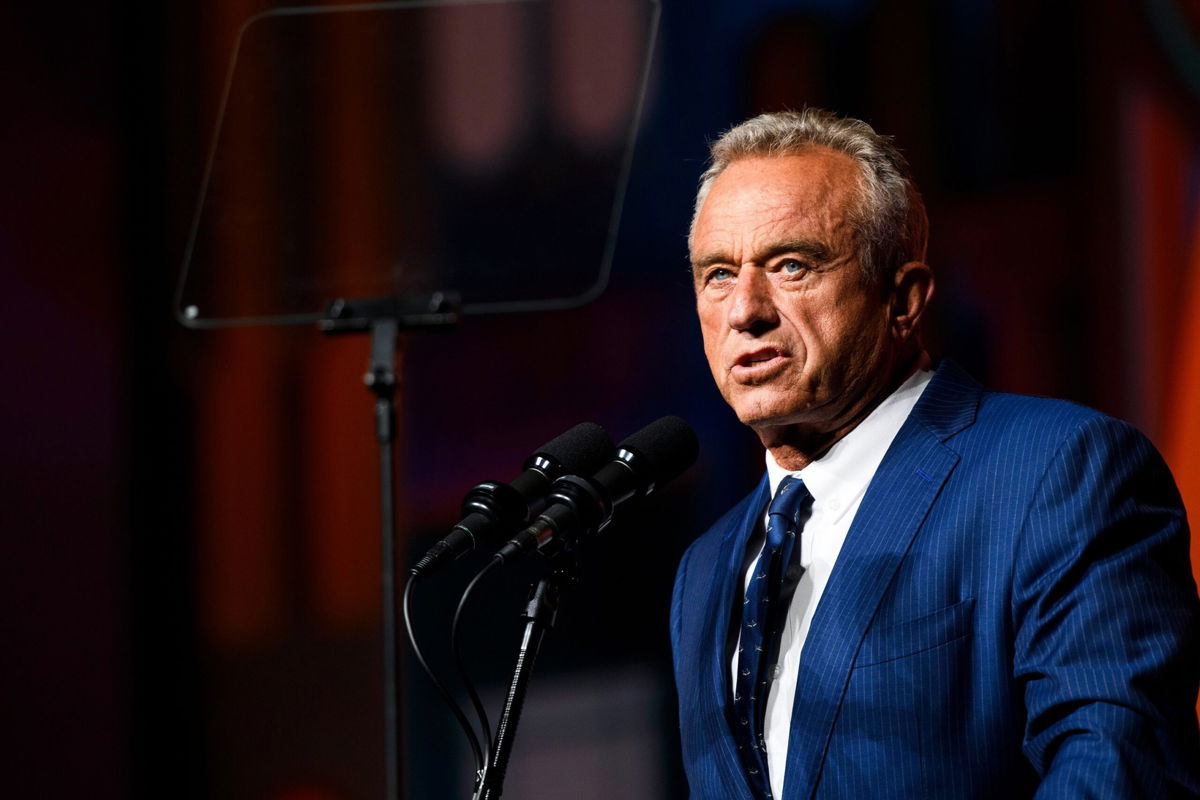 <i>Liam Kennedy/Bloomberg/Getty Images via CNN Newsource</i><br/>Robert F. Kennedy Jr. speaks at the Bitcoin 2024 conference in Nashville on July 26.