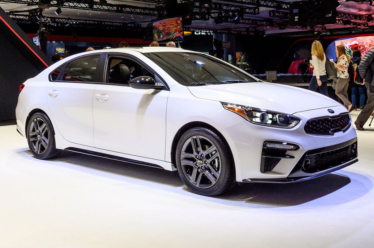 <i>Michael Brochstein/SOPA Images/LightRocket/Getty Images via CNN Newsource</i><br/>A Kia Forte at the New York International Auto Show in 2019.