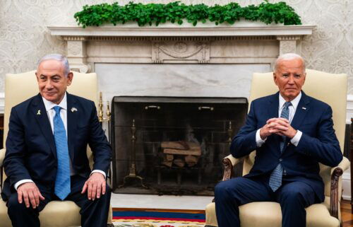 US President Joe Biden with Prime Minister of Israel Benjamin Netanyahu during a bilateral meeting in the Oval Office of the White House on July 25