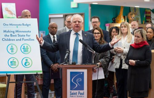 Minnesota Gov. Tim Walz unveiled the part of his budget that focuses on education and kid-focused spending in January 2023.