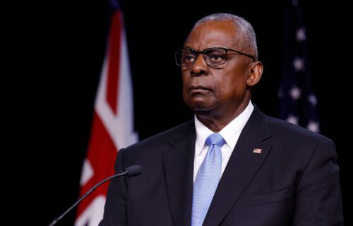 Secretary of Defense Lloyd Austin holds a joint news conference at the U.S. Naval Academy on August 6