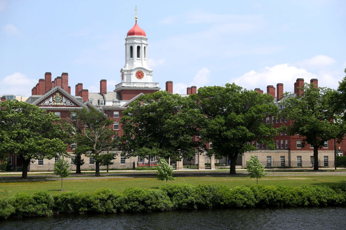 <i>Maddie Meyer/Getty Images via CNN Newsource</i><br/>A view of the campus of Harvard University in July 2020