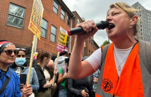 Counter-protesters demonstrate against far-right riots in Walthamstow