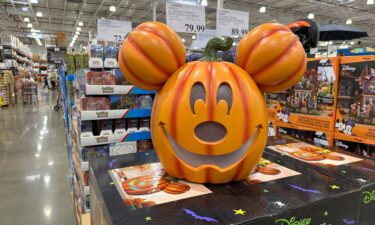 A Halloween decoration made by Disney sits on display for shoppers in a Costco warehouse Sunday