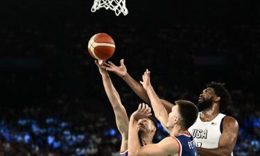 USA plays Serbia at the Bercy Arena in Paris on August 8