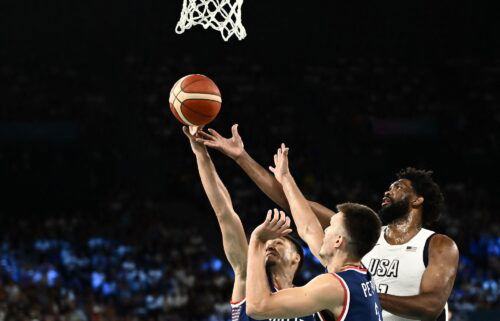 USA plays Serbia at the Bercy Arena in Paris on August 8