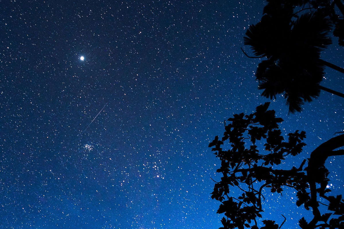 <i>NurPhoto/NurPhoto/NurPhoto via Getty Images via CNN Newsource</i><br/>The annual Perseid meteor shower is seen in the night sky on August 14