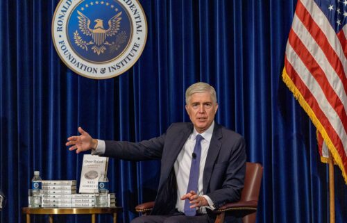 US Supreme Court Associate Justice Neil Gorsuch speaks at the Ronald Reagan Presidential Library Foundation in Simi Valley