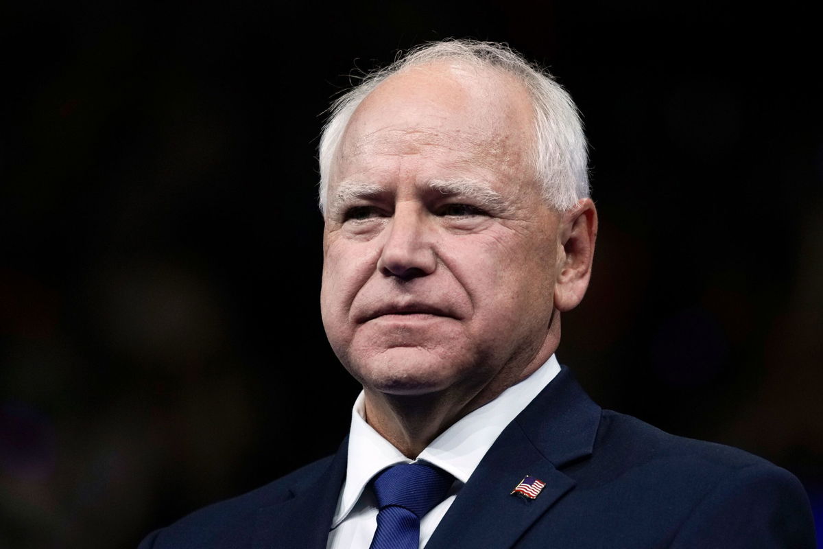 <i>Matt Rourke/AP via CNN Newsource</i><br/>A Harris campaign spokesperson told CNN Saturday that Minnesota Gov. Tim Walz