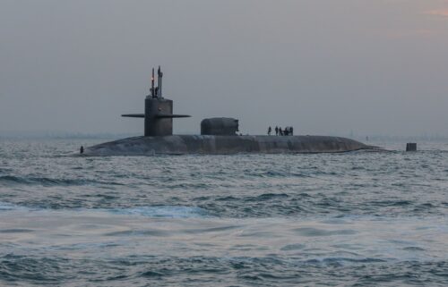 The USS Georgia transits the Gulf